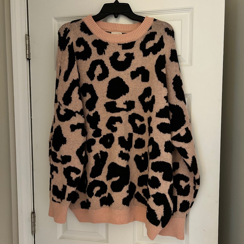 Oversized animal print sweater